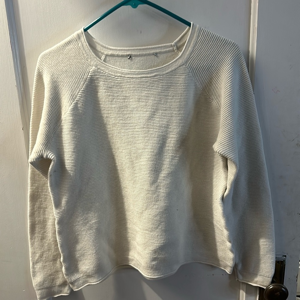 LOFT Ribbed cream sweater
